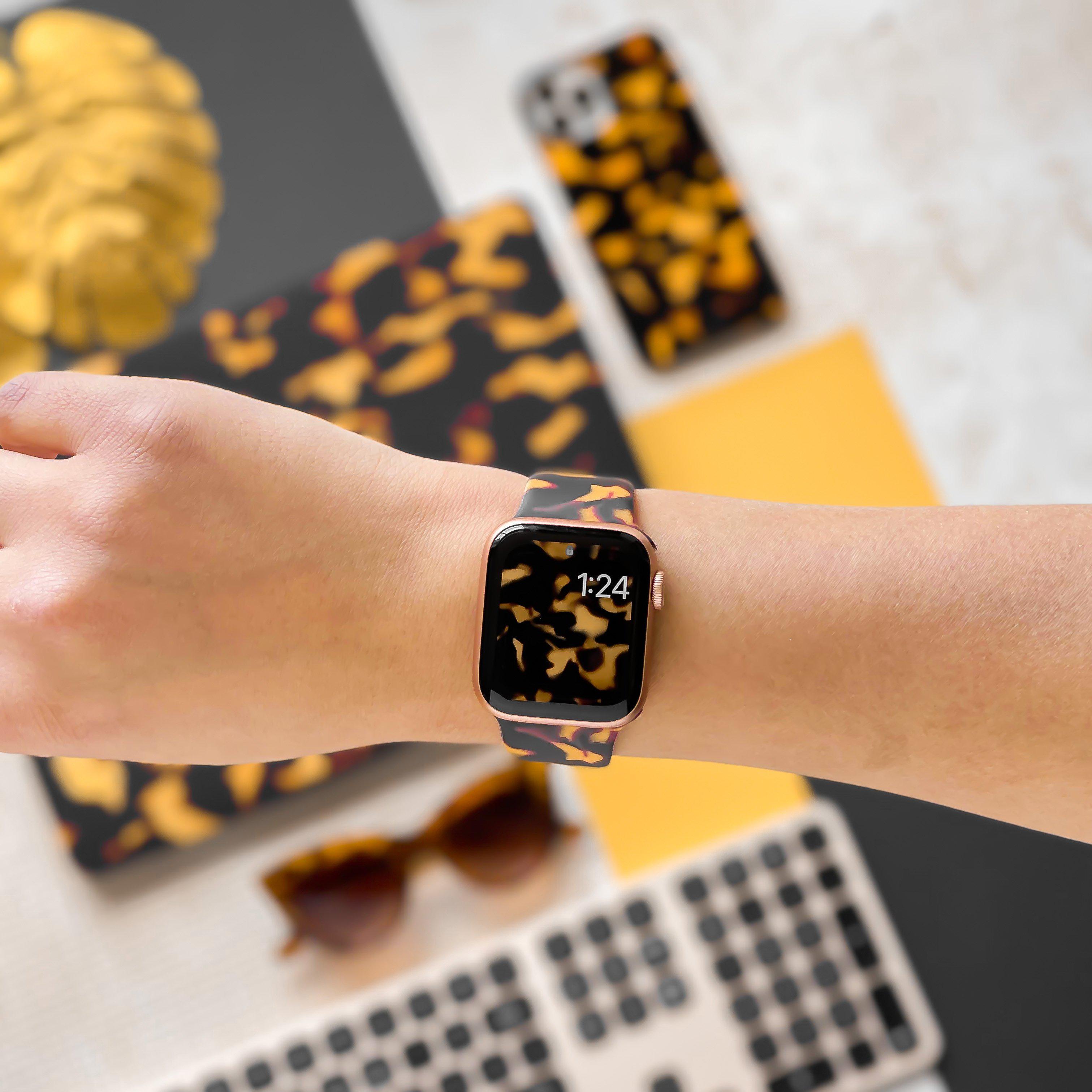 Şık Kaplumbağa Kabuğu Desenli Apple Watch Kayışı