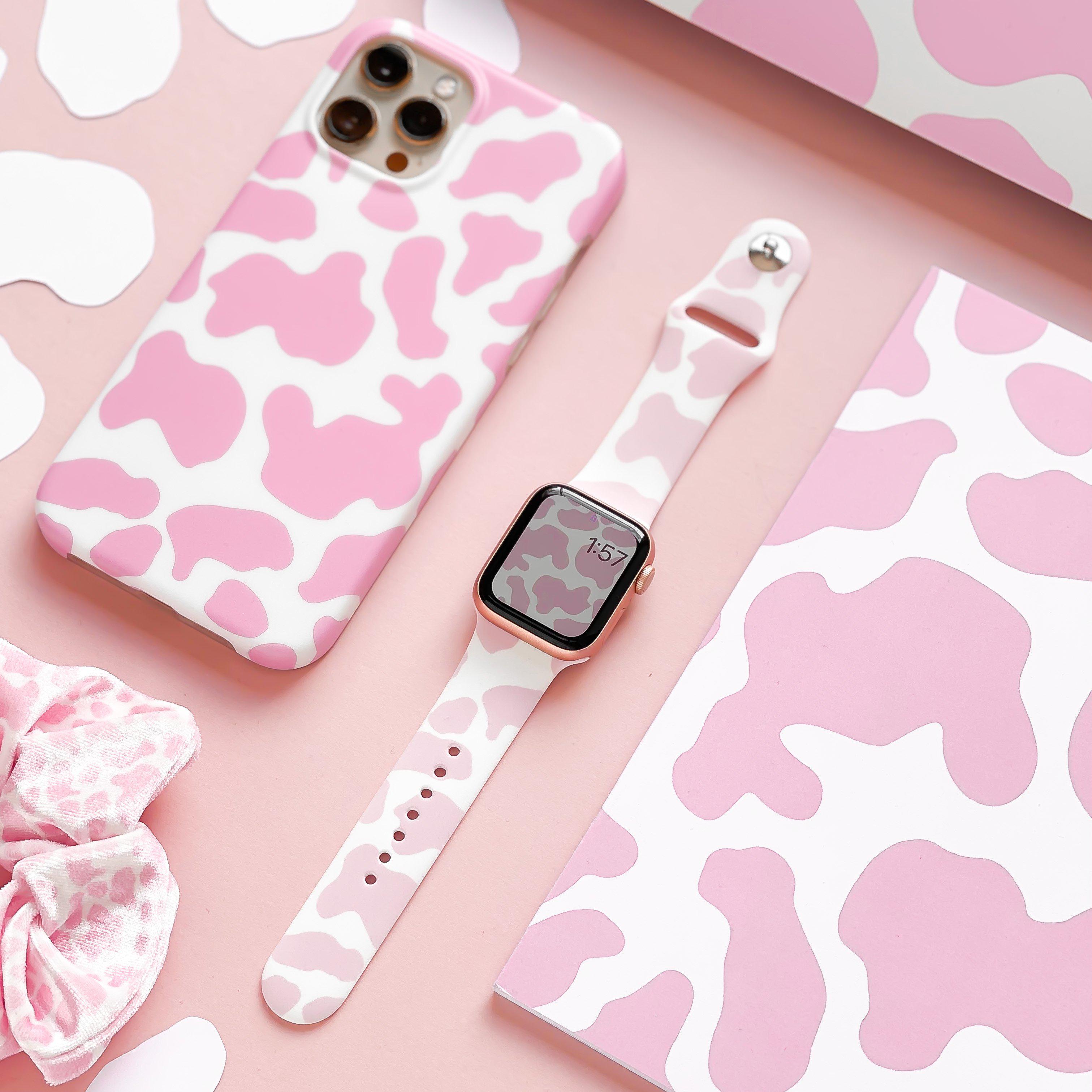 Pembe İnek Apple Watch Kayışı