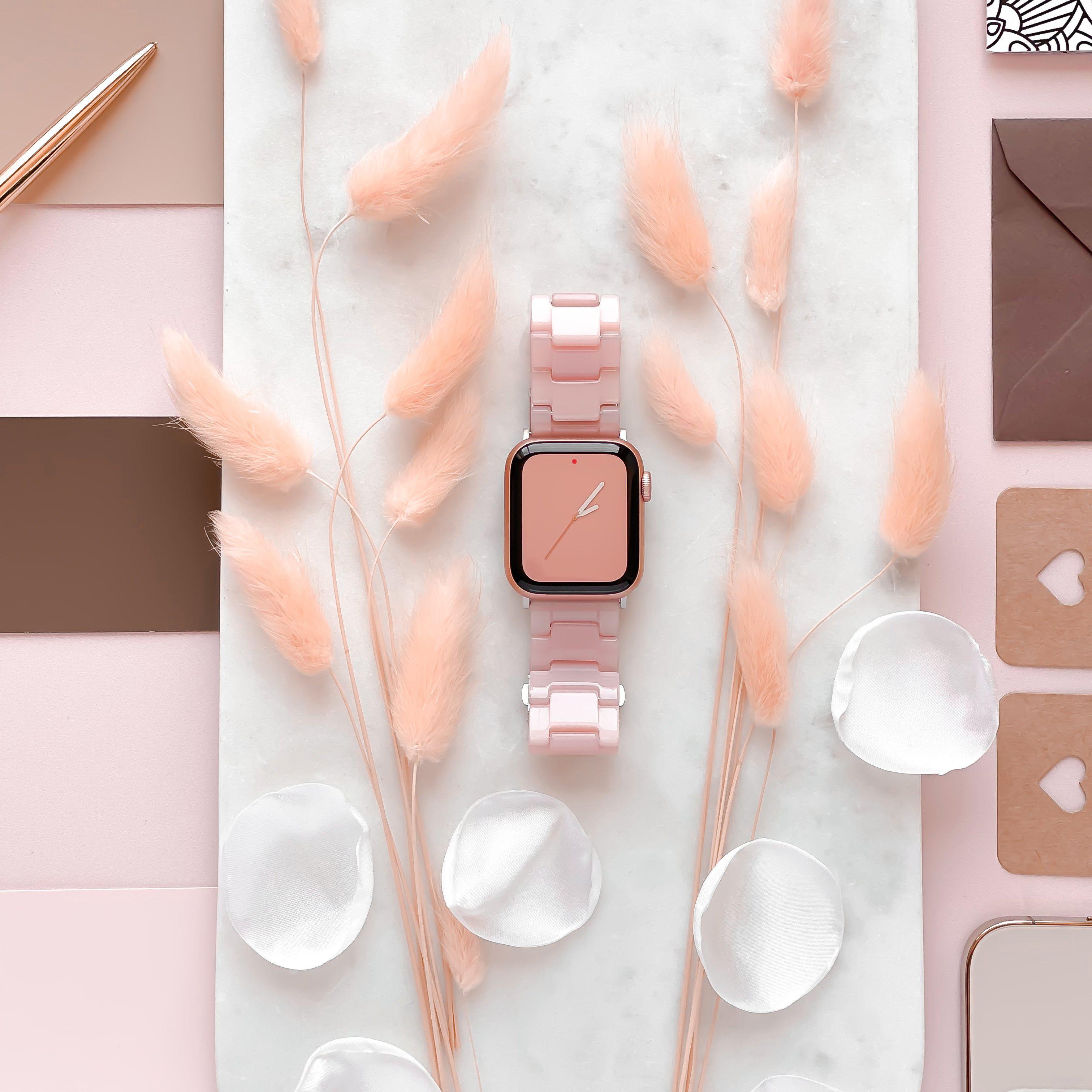 Lüks Pembe Apple Watch Kayışı