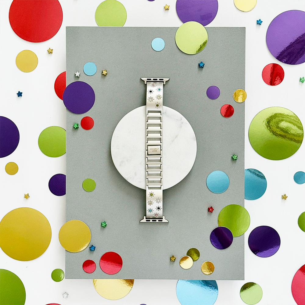 Ibiza Renkli Taşlı Apple Watch Kayışı - Yıldız Işığı