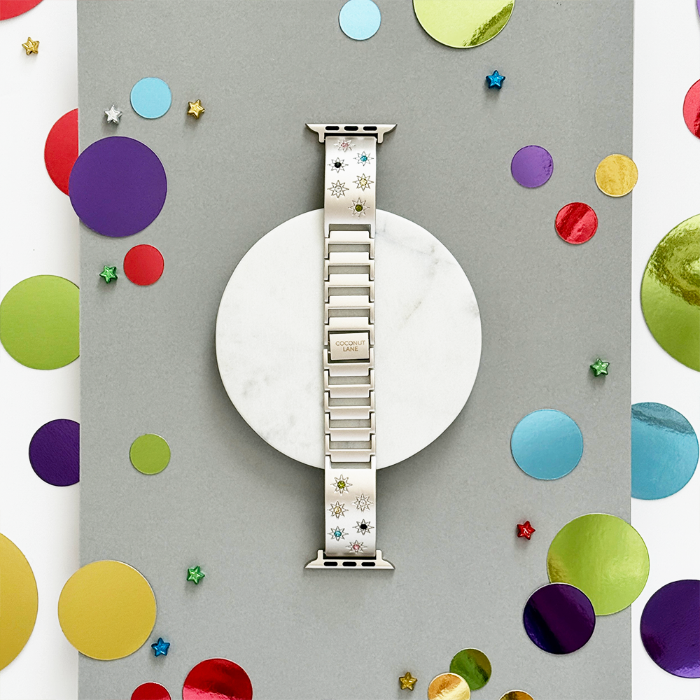 Ibiza Renkli Taşlı Apple Watch Kayışı - Yıldız Işığı