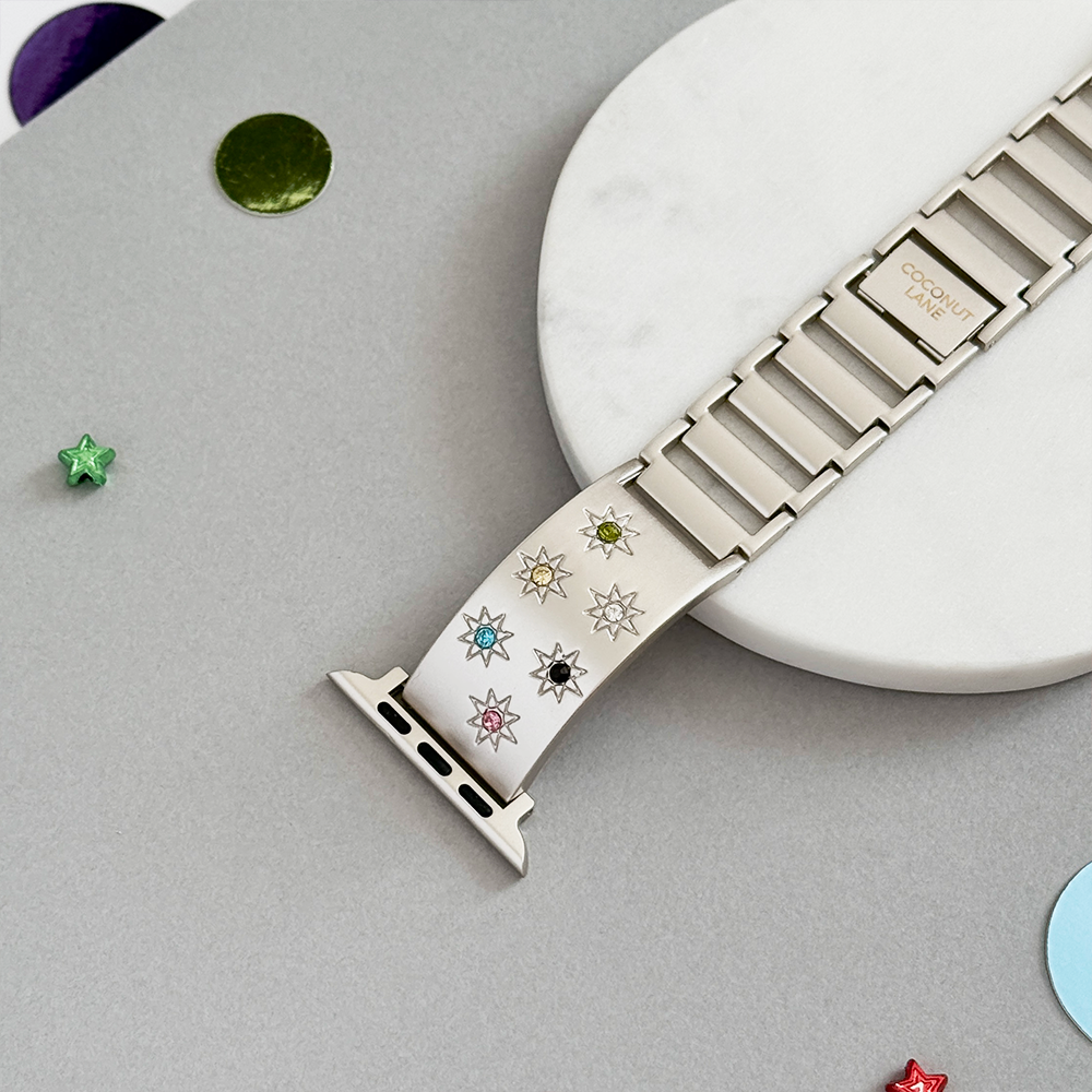 Ibiza Renkli Taşlı Apple Watch Kayışı - Yıldız Işığı