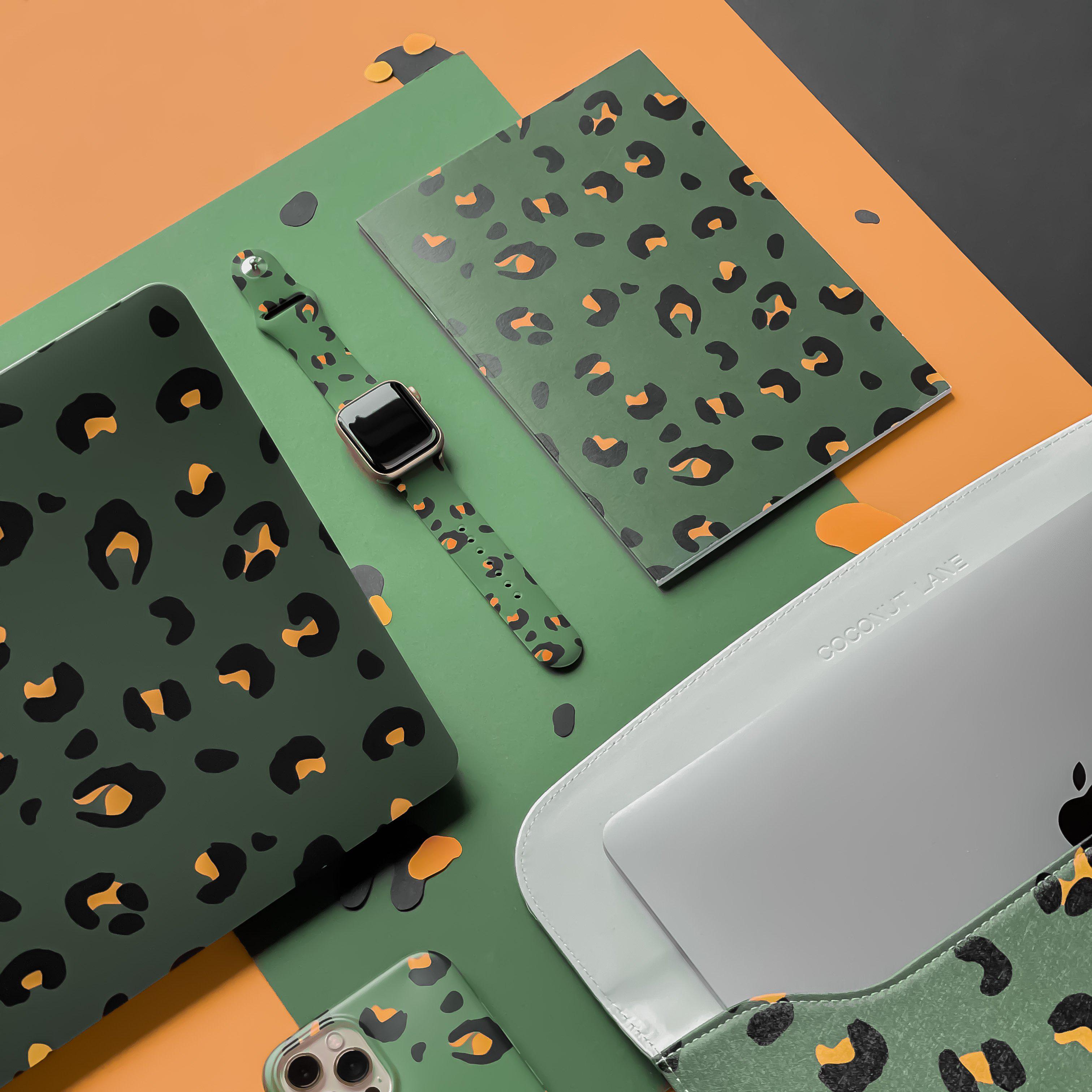 Haki Leopar Desenli Apple Watch Kayışı