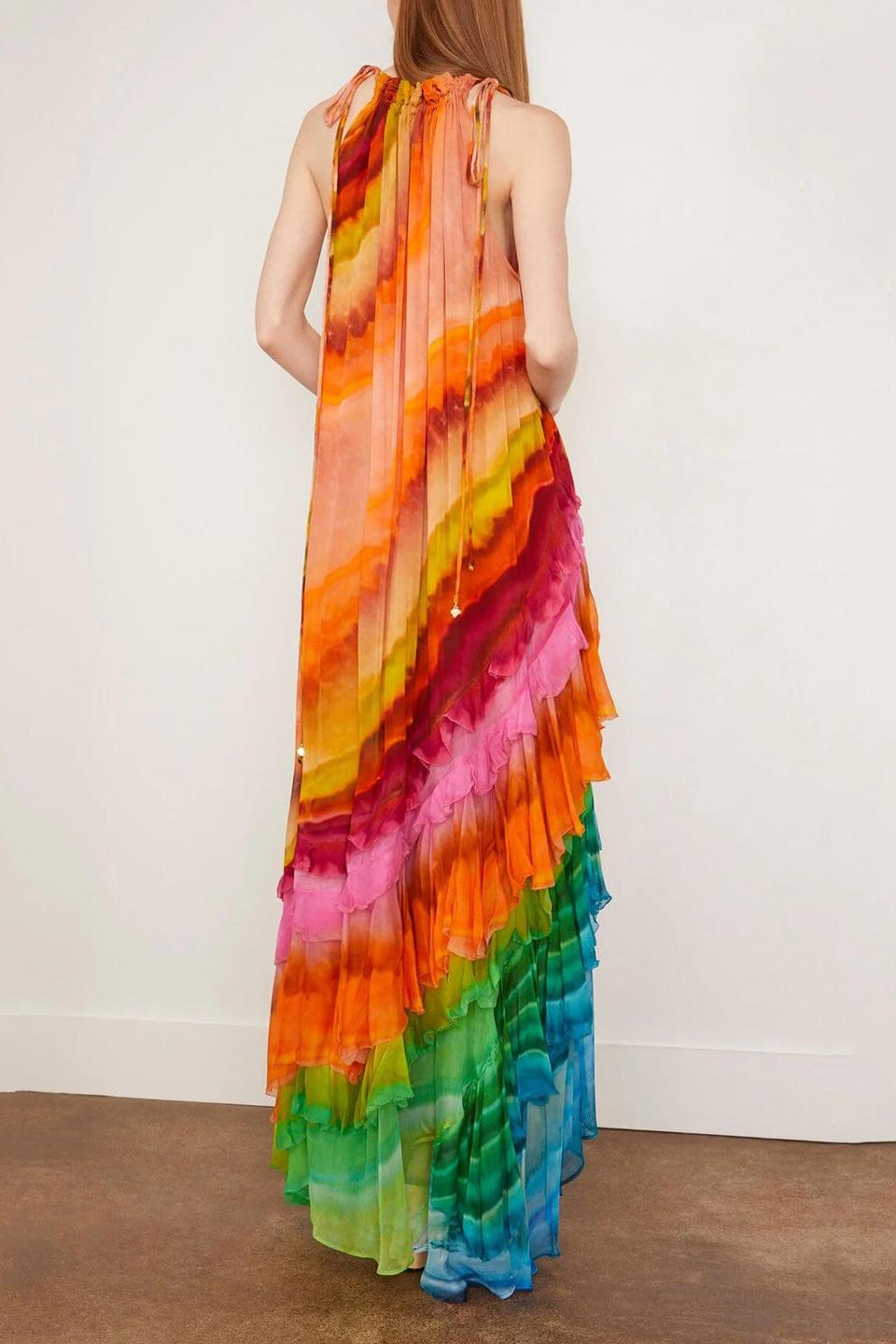 Iris Ruffle Gown in Multi