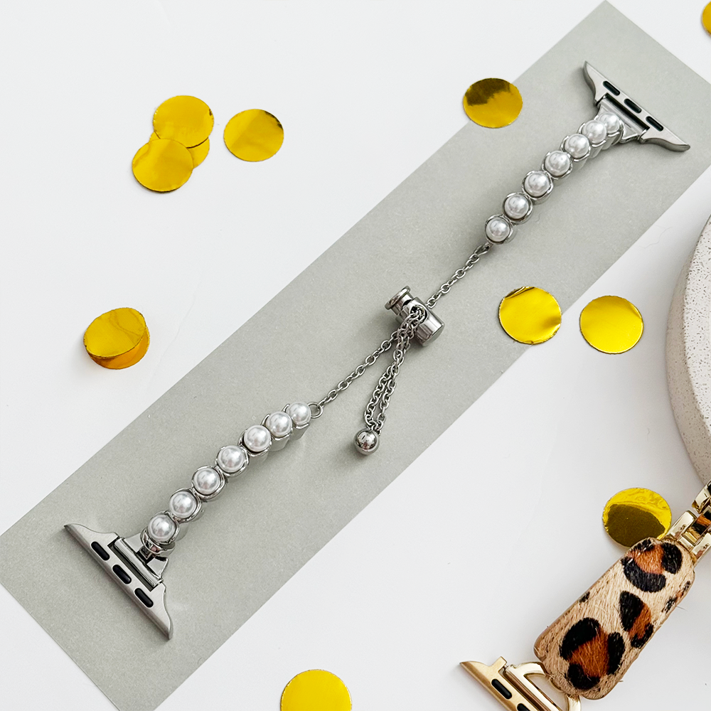 Isla Pearl Apple Watch Kayışı - Gümüş