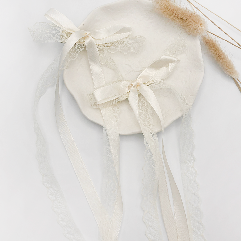 Dantel Mini Fiyonklu Saç Tokaları