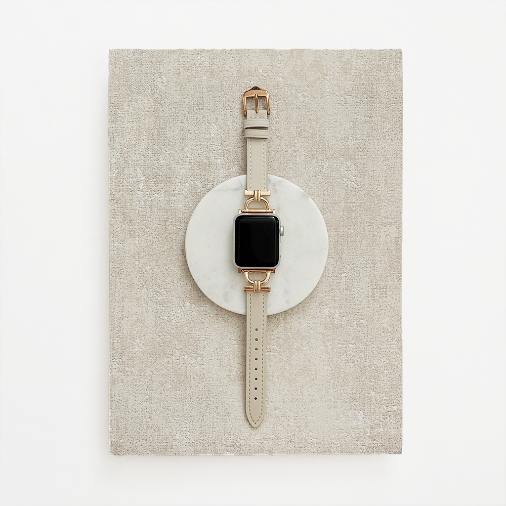 Vegan PU Leather Apple Watch Strap - Oat