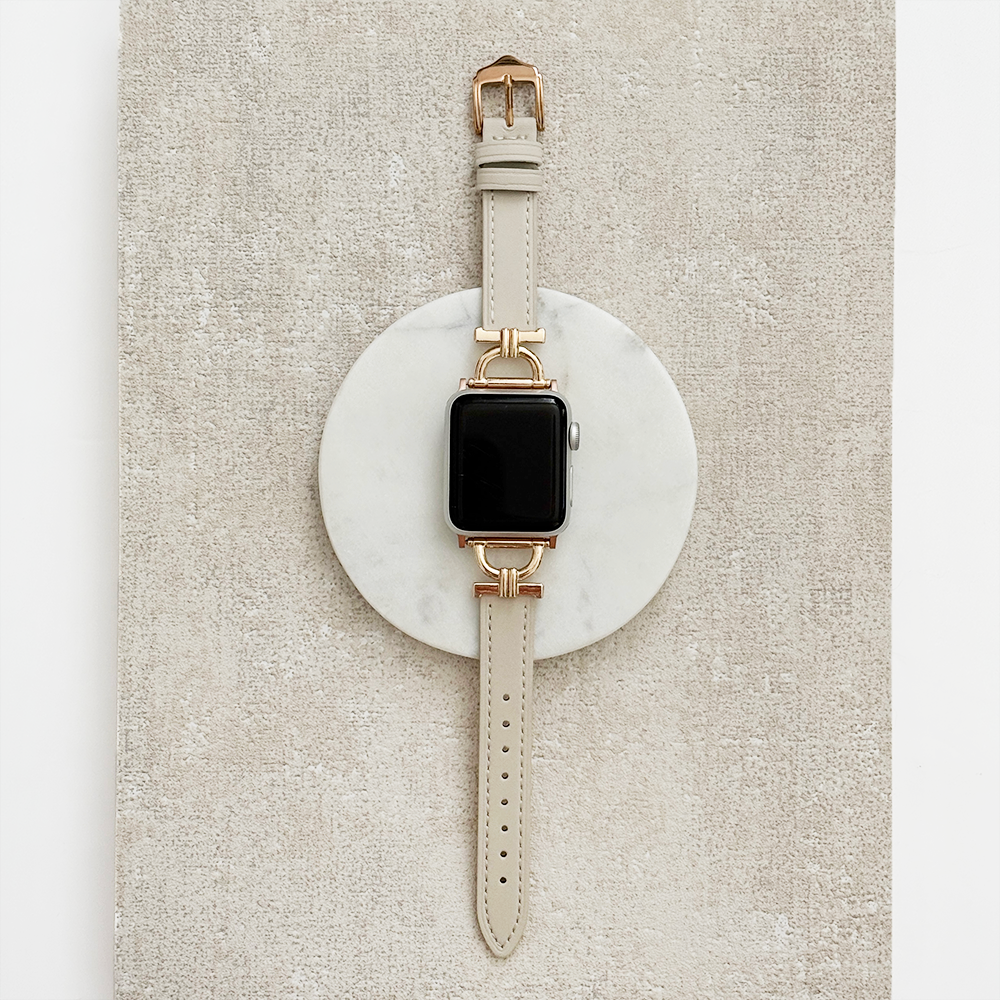 Vegan PU Leather Apple Watch Strap - Oat