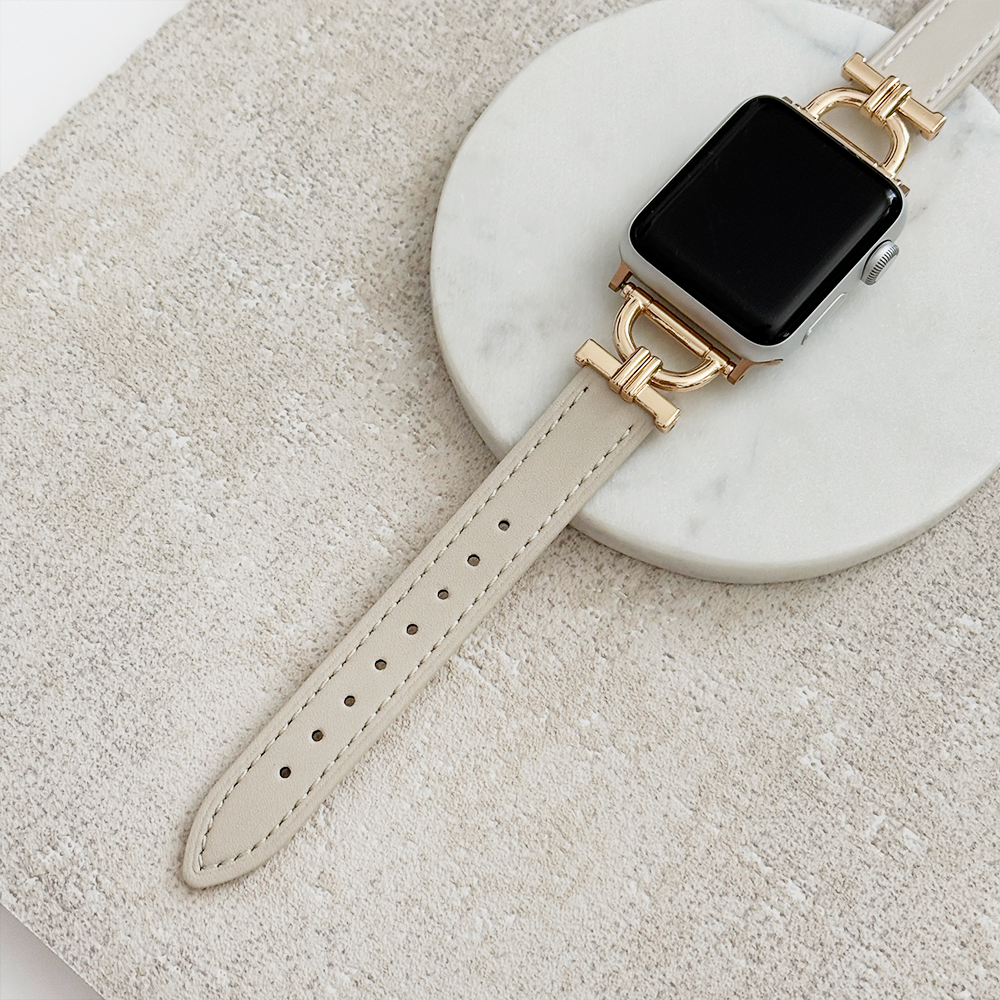 Vegan PU Leather Apple Watch Strap - Oat
