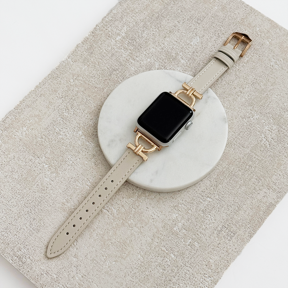 Vegan PU Leather Apple Watch Strap - Oat