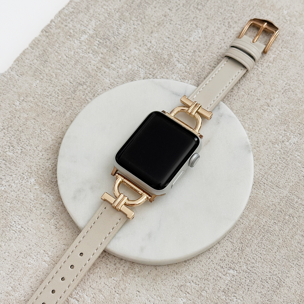 Vegan PU Leather Apple Watch Strap - Oat