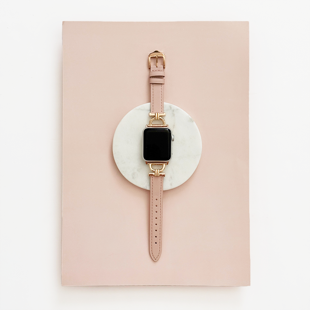 Vegan PU Leather Apple Watch Strap - Pink Chai