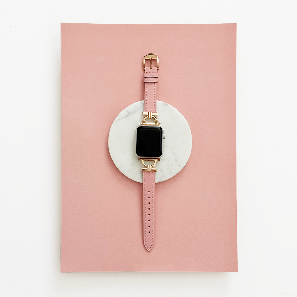 Vegan PU Leather Apple Watch Strap - Powder Pink