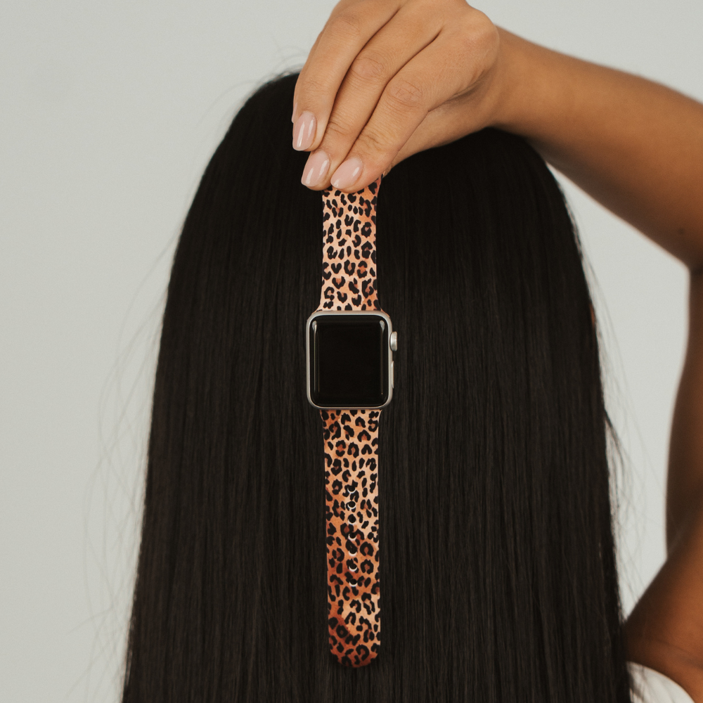 Leopar Desenli Apple Watch Kayışı