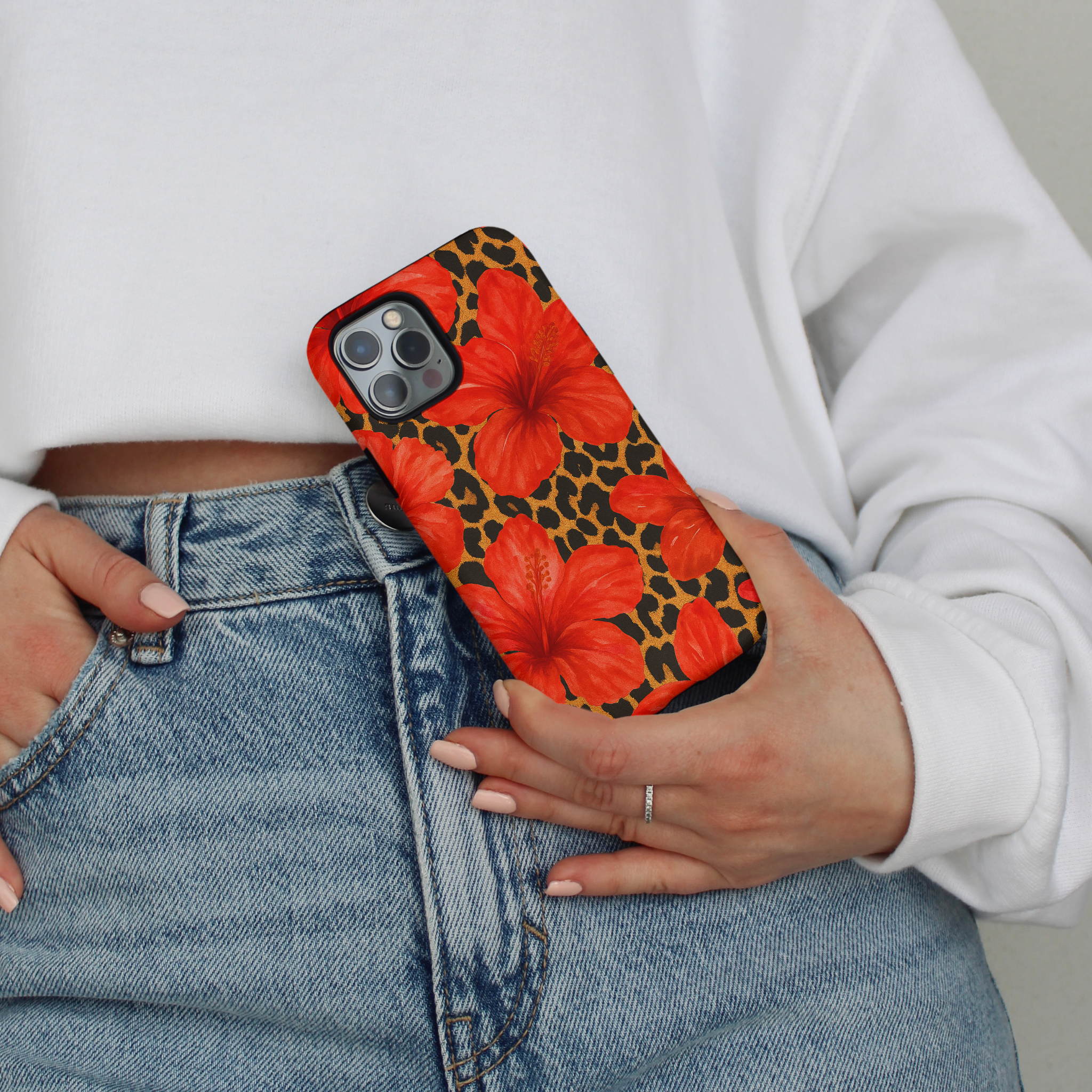 Tough MagSafe® Phone Case - Leopard Hibiscus