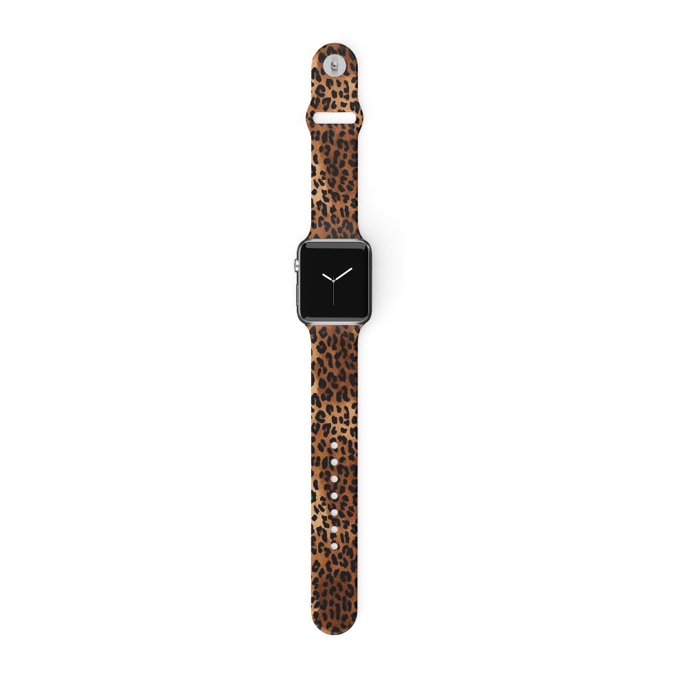 Leopar Desenli Apple Watch Kayışı