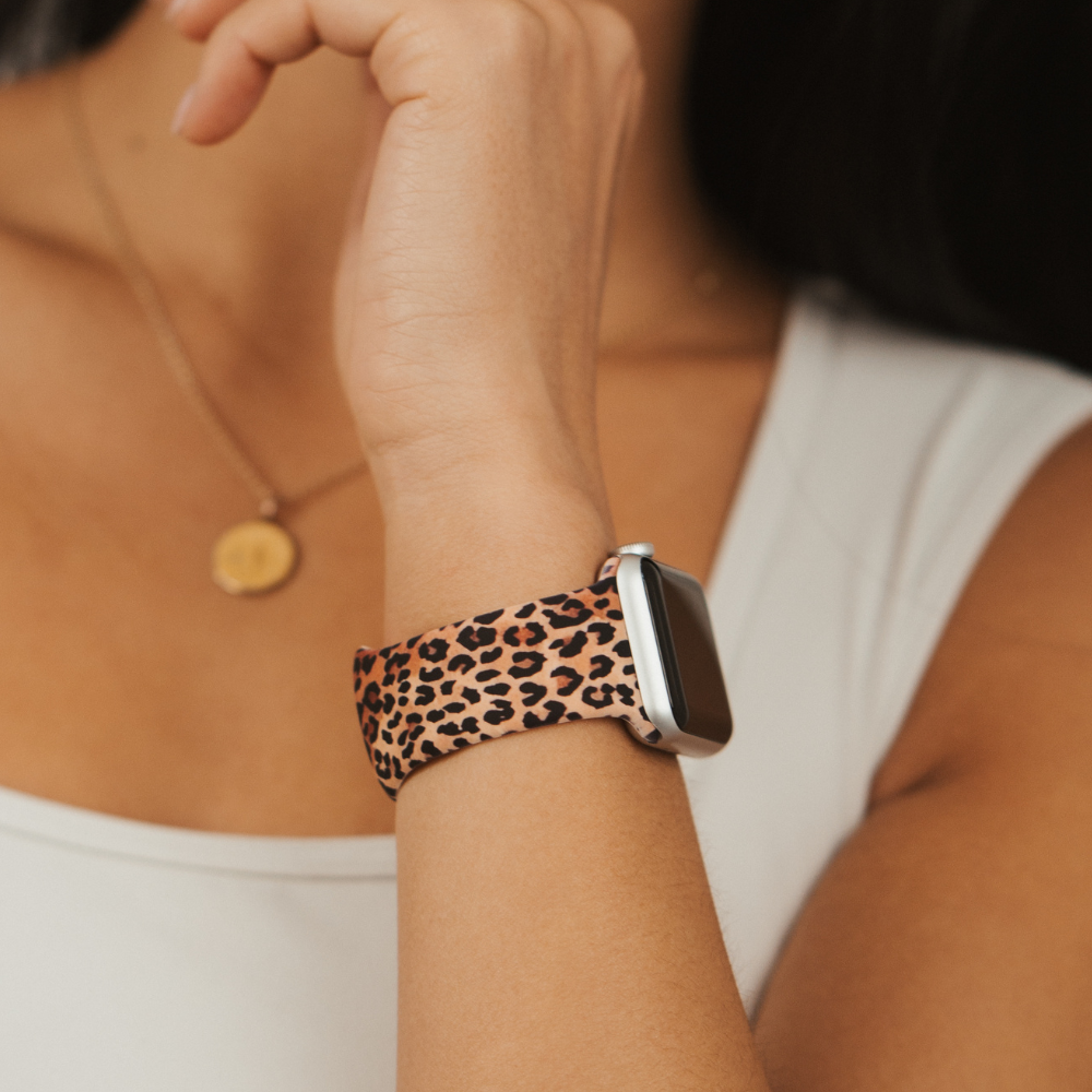 Leopar Desenli Apple Watch Kayışı
