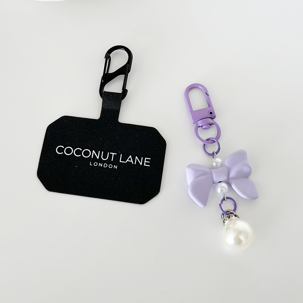 Coquette Fiyonklu Telefon Anahtarlık Seti - Leylak