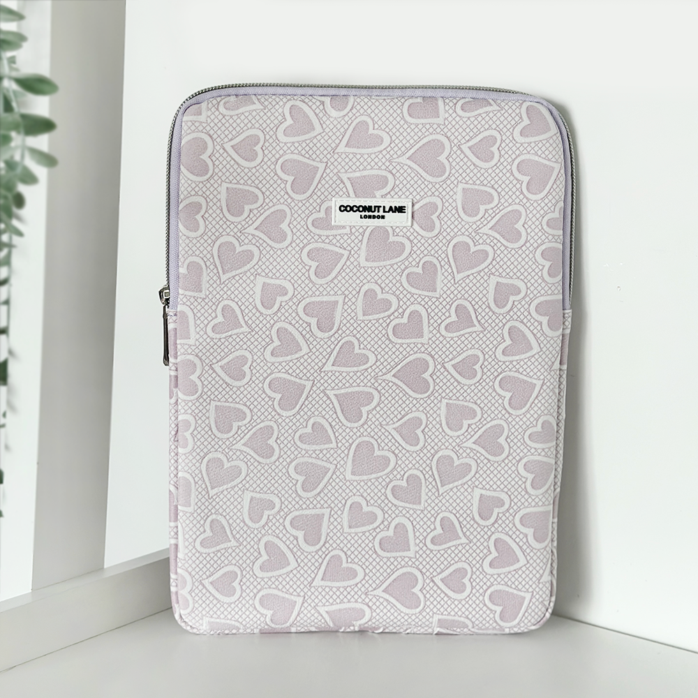 Lilac Hearts iPad Sleeve