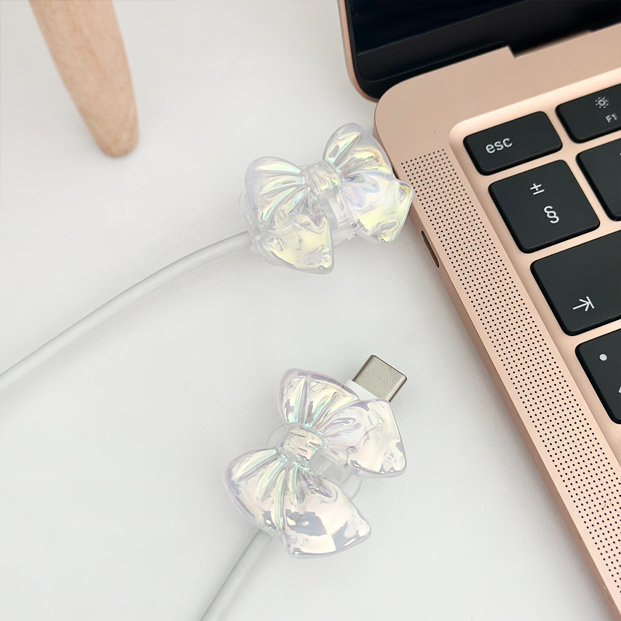 Kablo Kılıfı Şık Paket - Leylak Holografik Kurdele