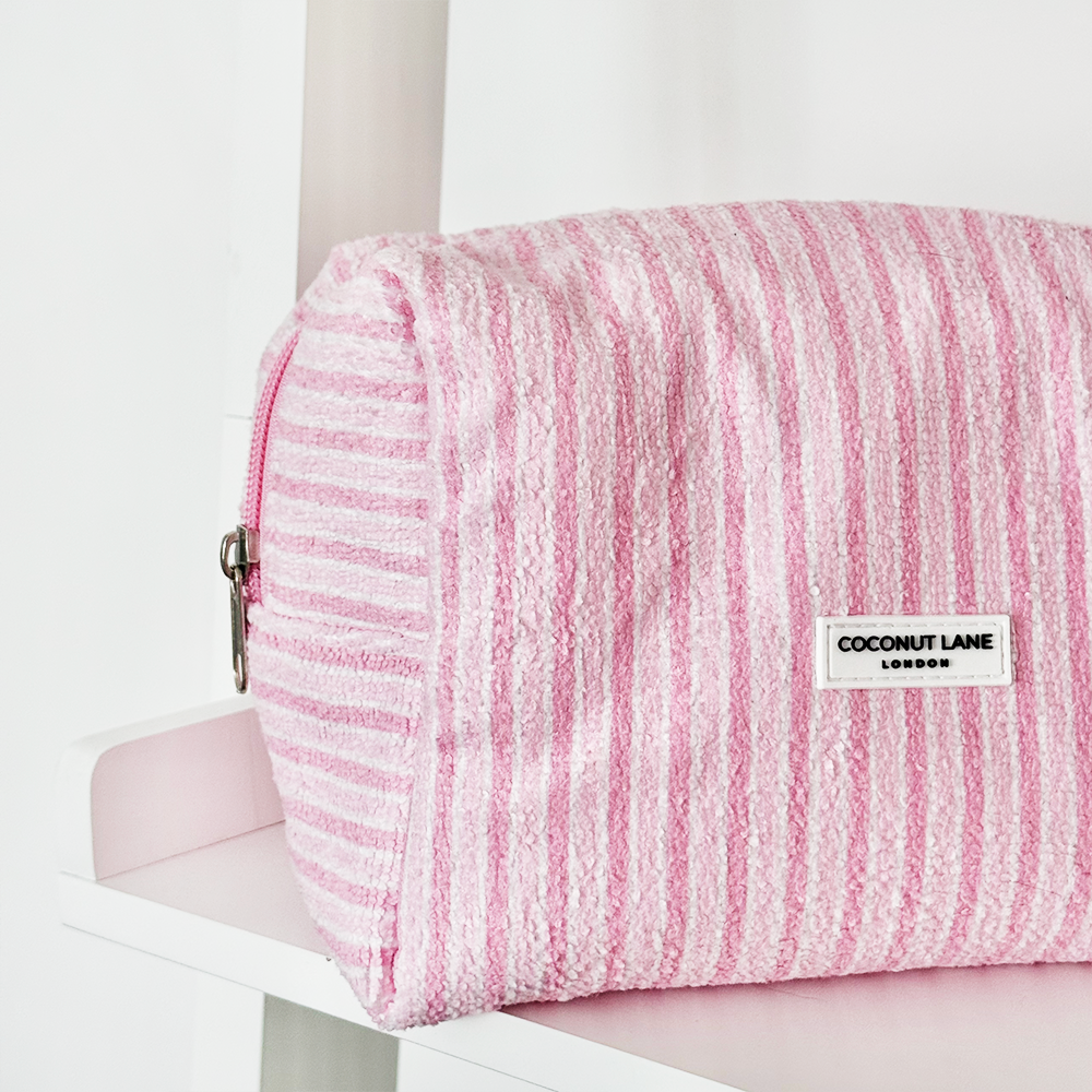 Powder Stripes Towel Makeup Bag & Scrunchie Set