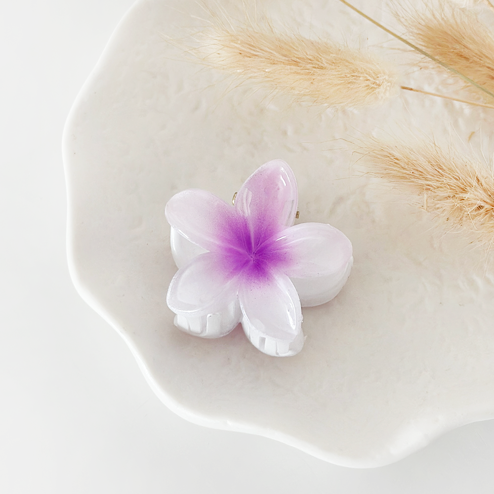 Mini Tropikal Çiçek Şekilli Klips - Leylak