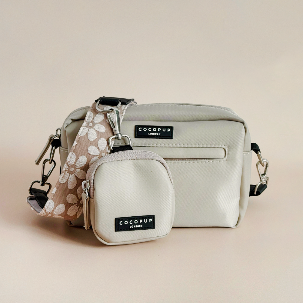 Köpek Gezdirme Çantası Seti - Mocha Çiçeği