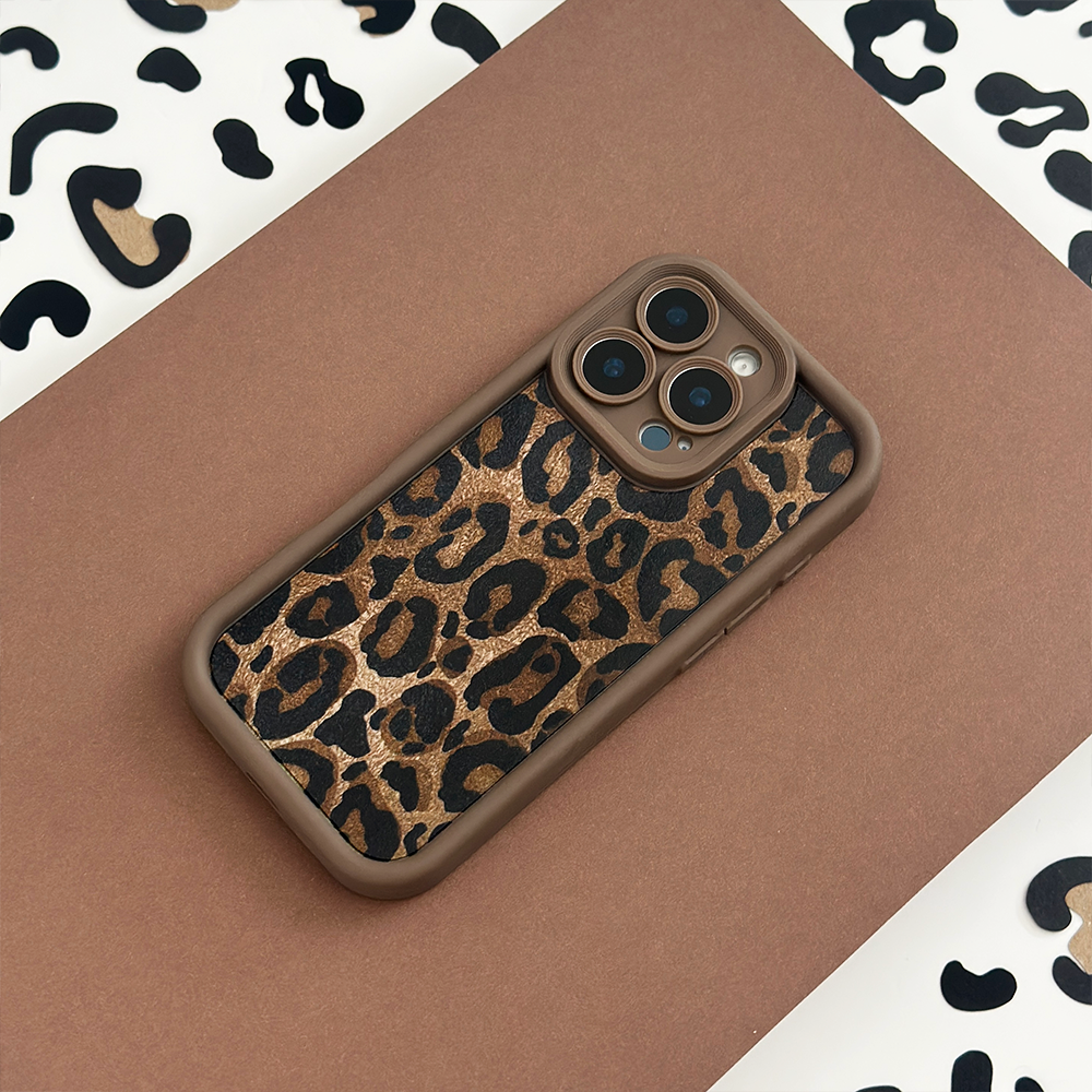 Mocha Leopar Desenli Telefon Kılıfı