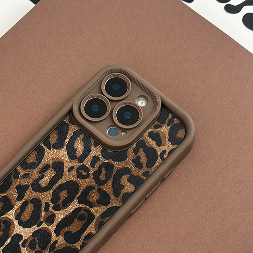 Mocha Leopar Desenli Telefon Kılıfı