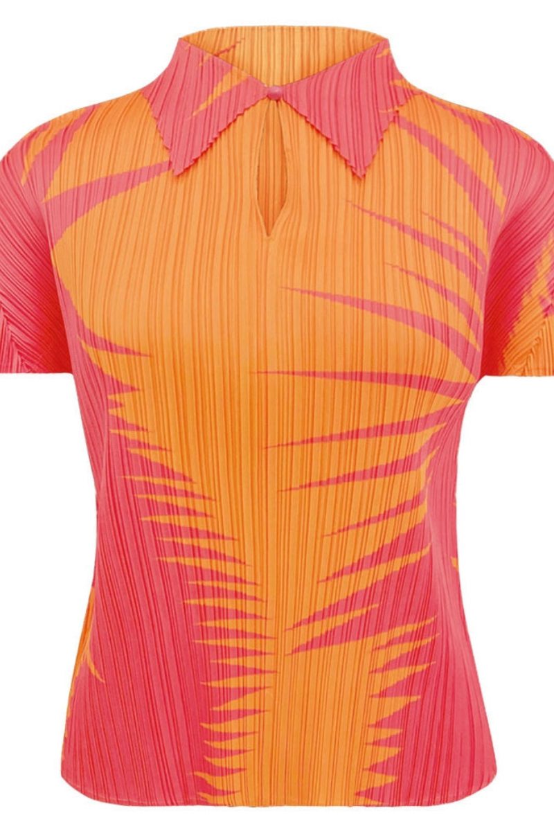 Pleated Lapel Top Two-Piece Set Skirt