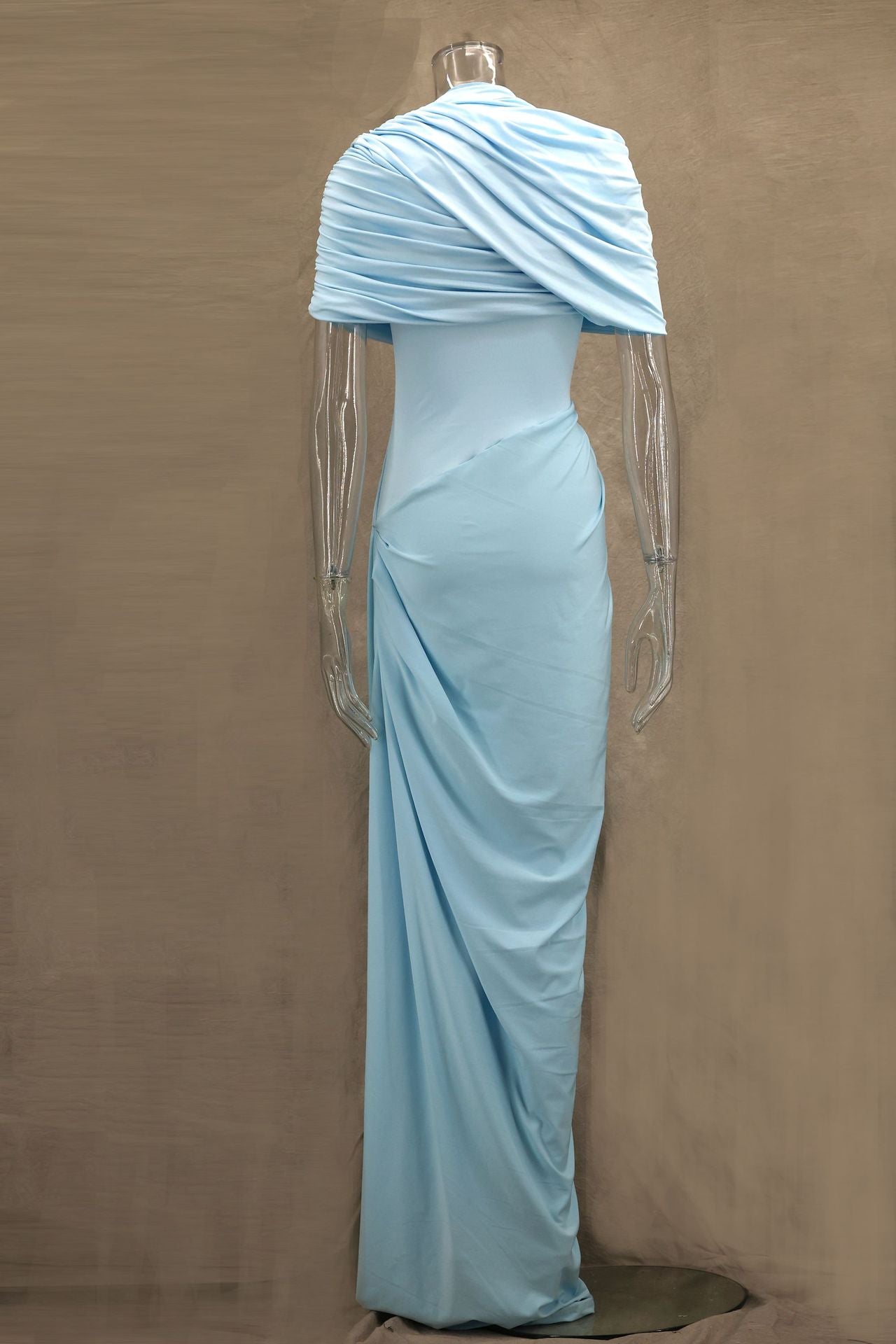 Cloud Drape Ruched Wrap Maxi Dresses
