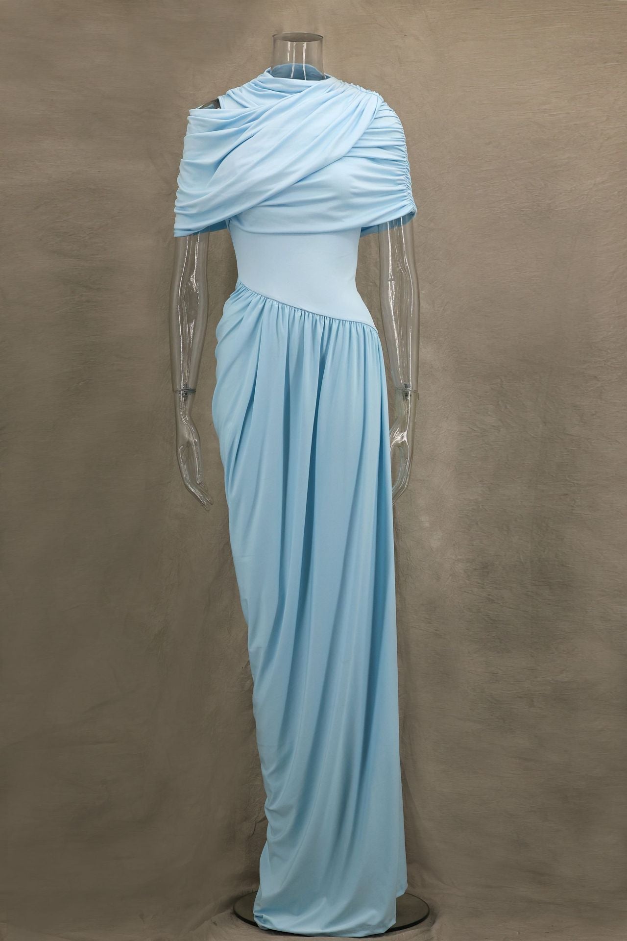Cloud Drape Ruched Wrap Maxi Dresses