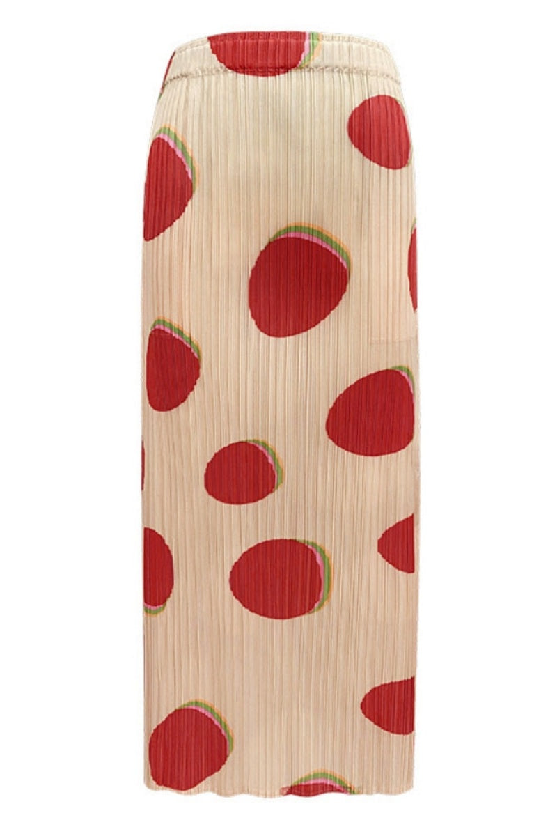 Slim-fitting printed long-sleeved skirt set