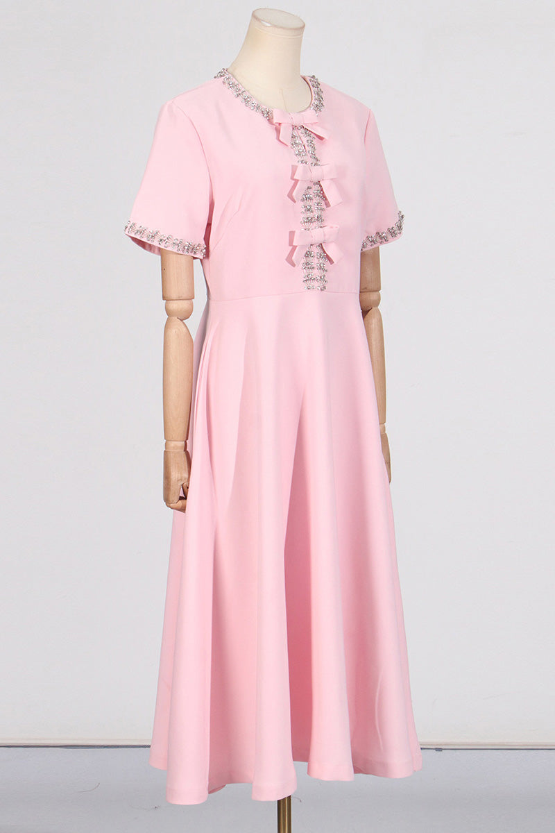 Zoe Bowknot Crystal-embellished Midi Dress