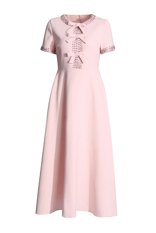 Zoe Bowknot Crystal-embellished Midi Dress