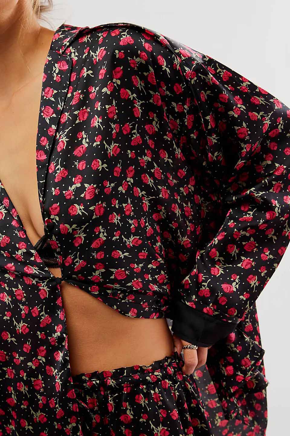 Rose Print Pajama Set