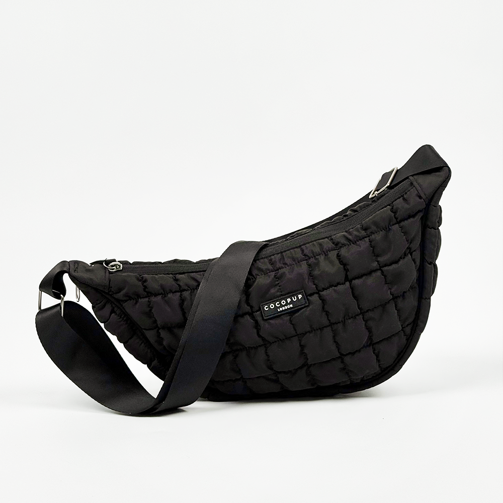 Çapraz Askılı Hilal Şekilli Köpek Gezdirme Çantası Seti - Onyx