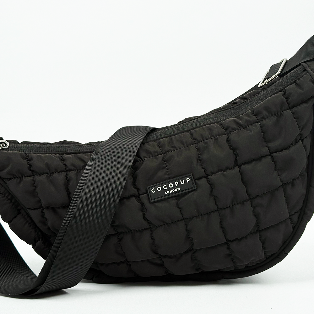 Çapraz Askılı Hilal Şekilli Köpek Gezdirme Çantası Seti - Onyx