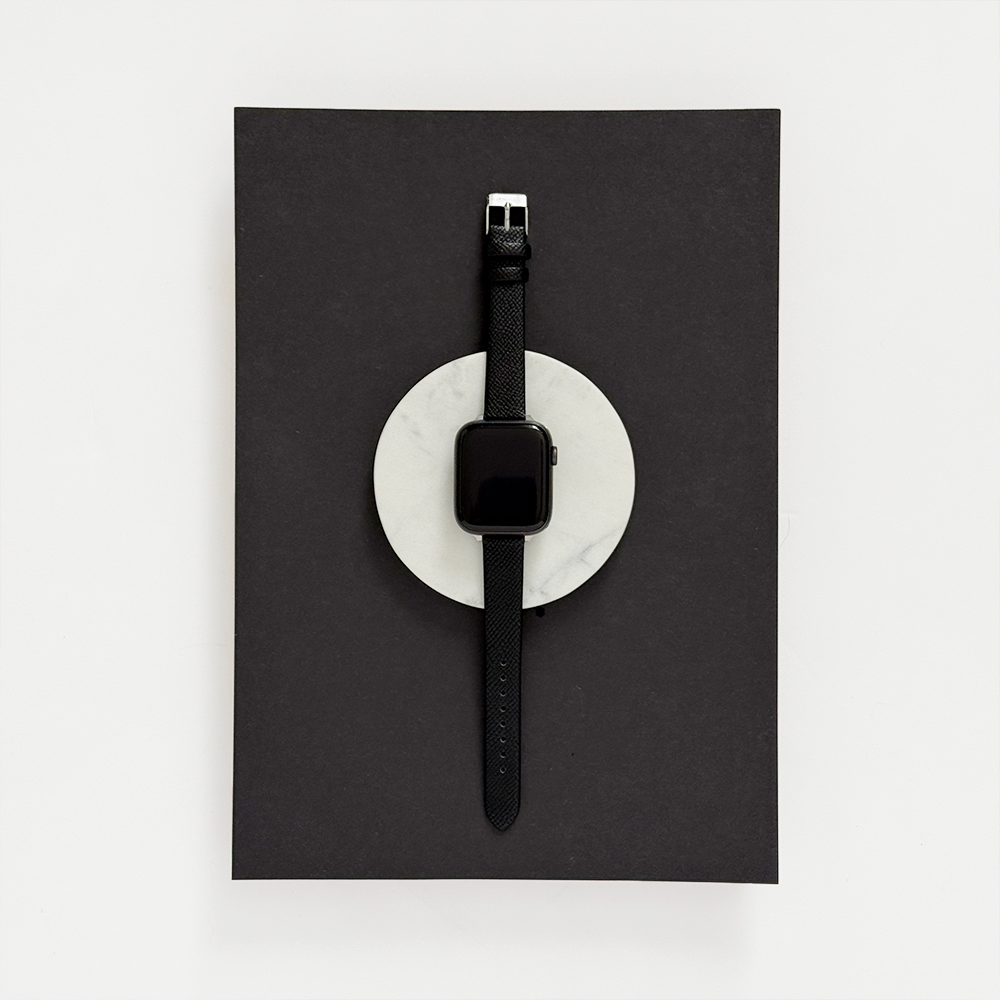 Vegan Textured PU Leather Apple Watch Strap - Black