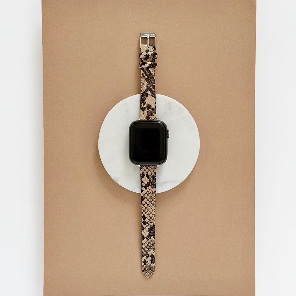 Vegan Textured PU Leather Apple Watch Strap - Snake