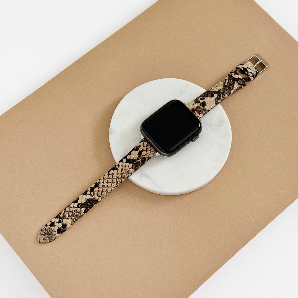 Vegan Textured PU Leather Apple Watch Strap - Snake