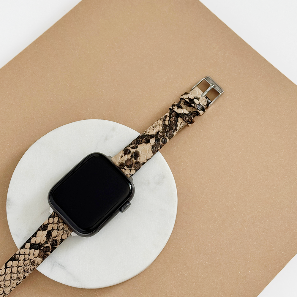 Vegan Textured PU Leather Apple Watch Strap - Snake