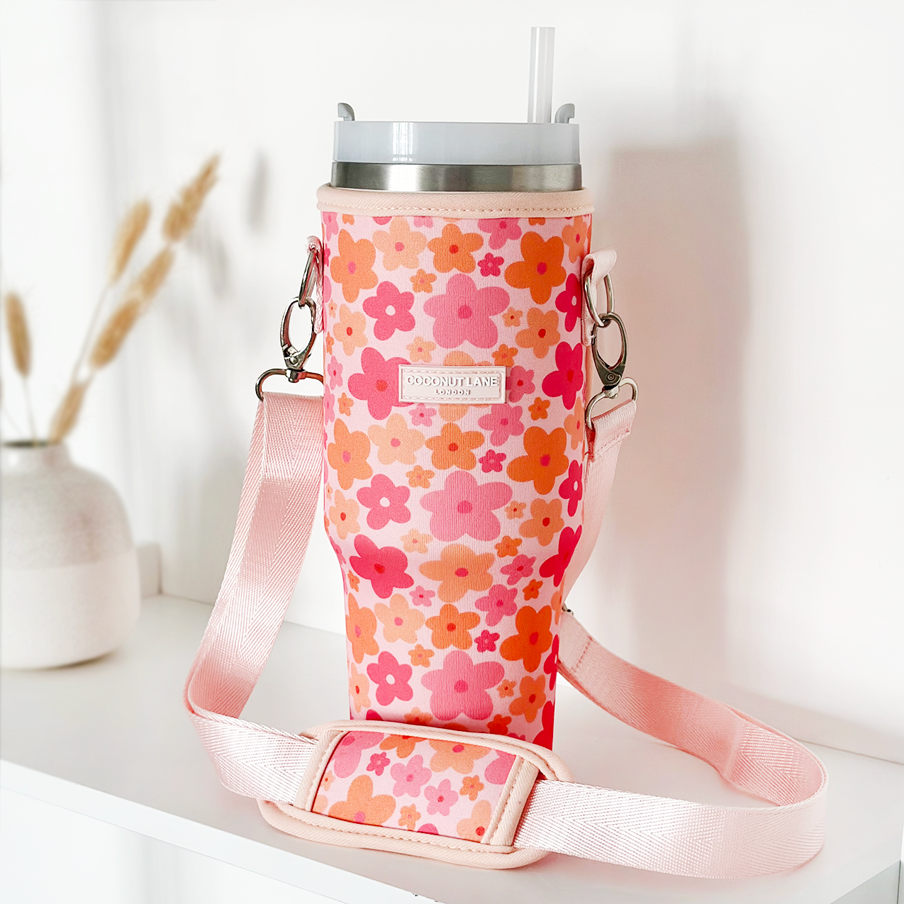 Tumbler Carry Case - Pink & Orange Bloom