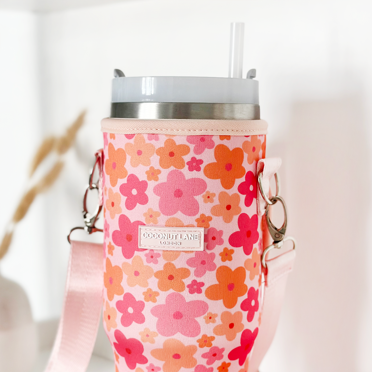 Tumbler Carry Case - Pink & Orange Bloom