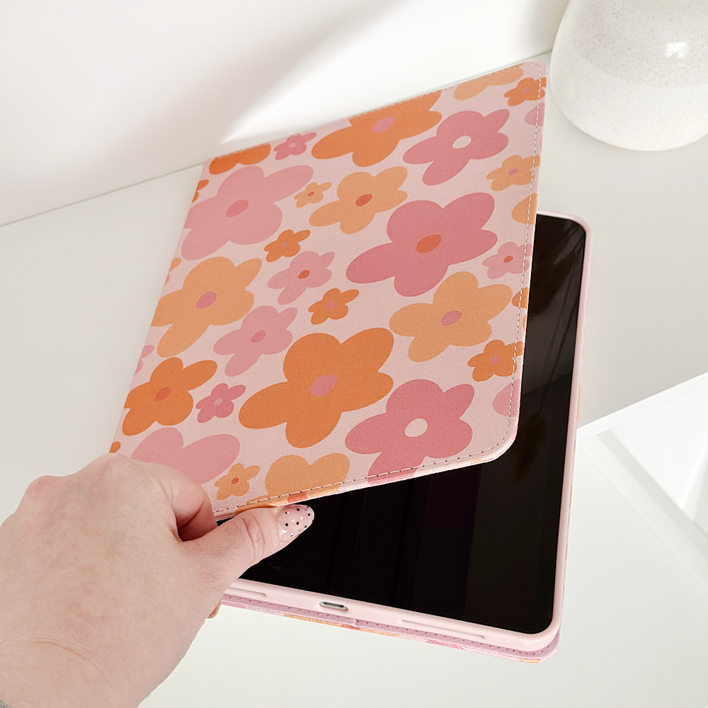 Pink & Orange Bloom iPad Case