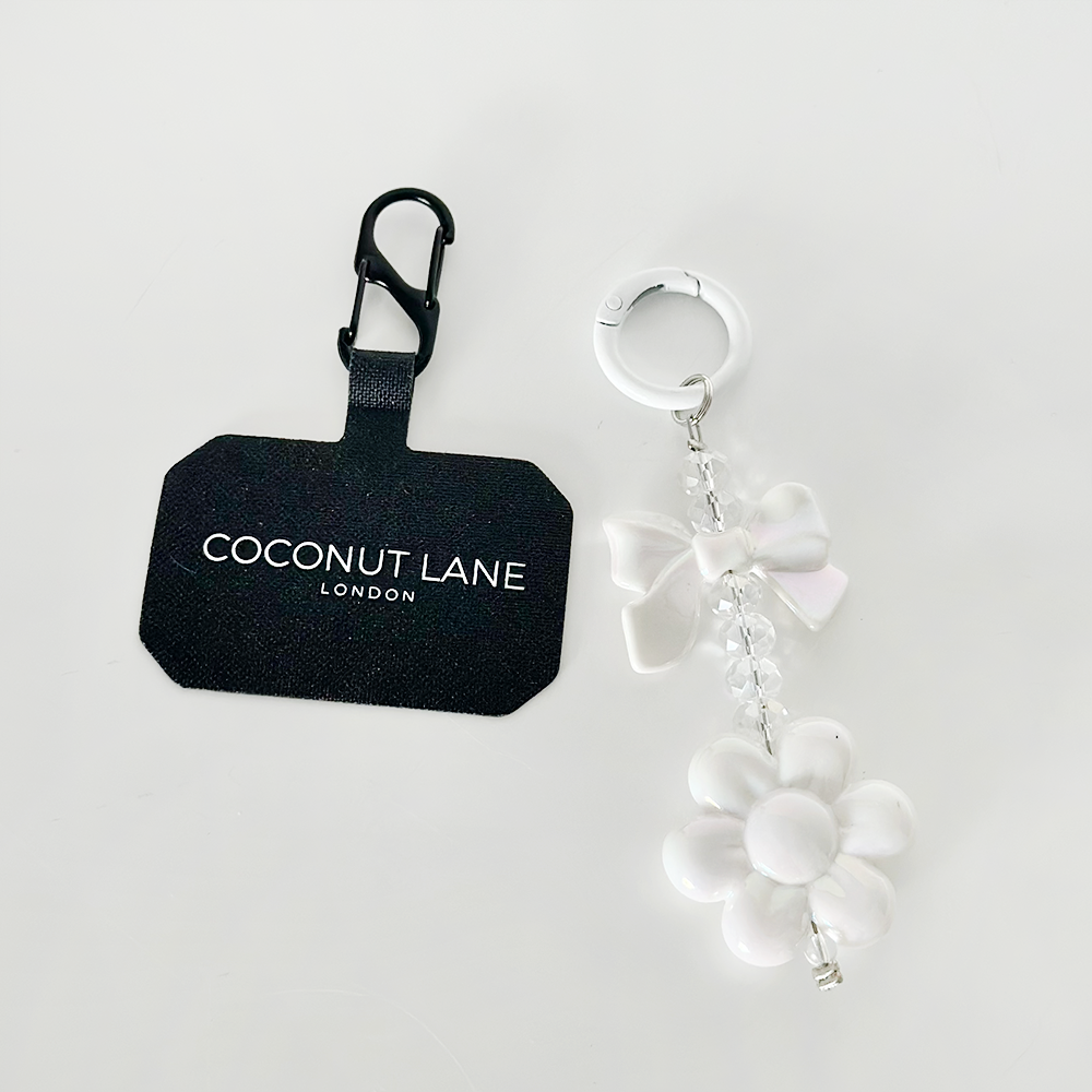 Yanardöner Çiçek Kurdeleli Telefon Anahtarlık Seti