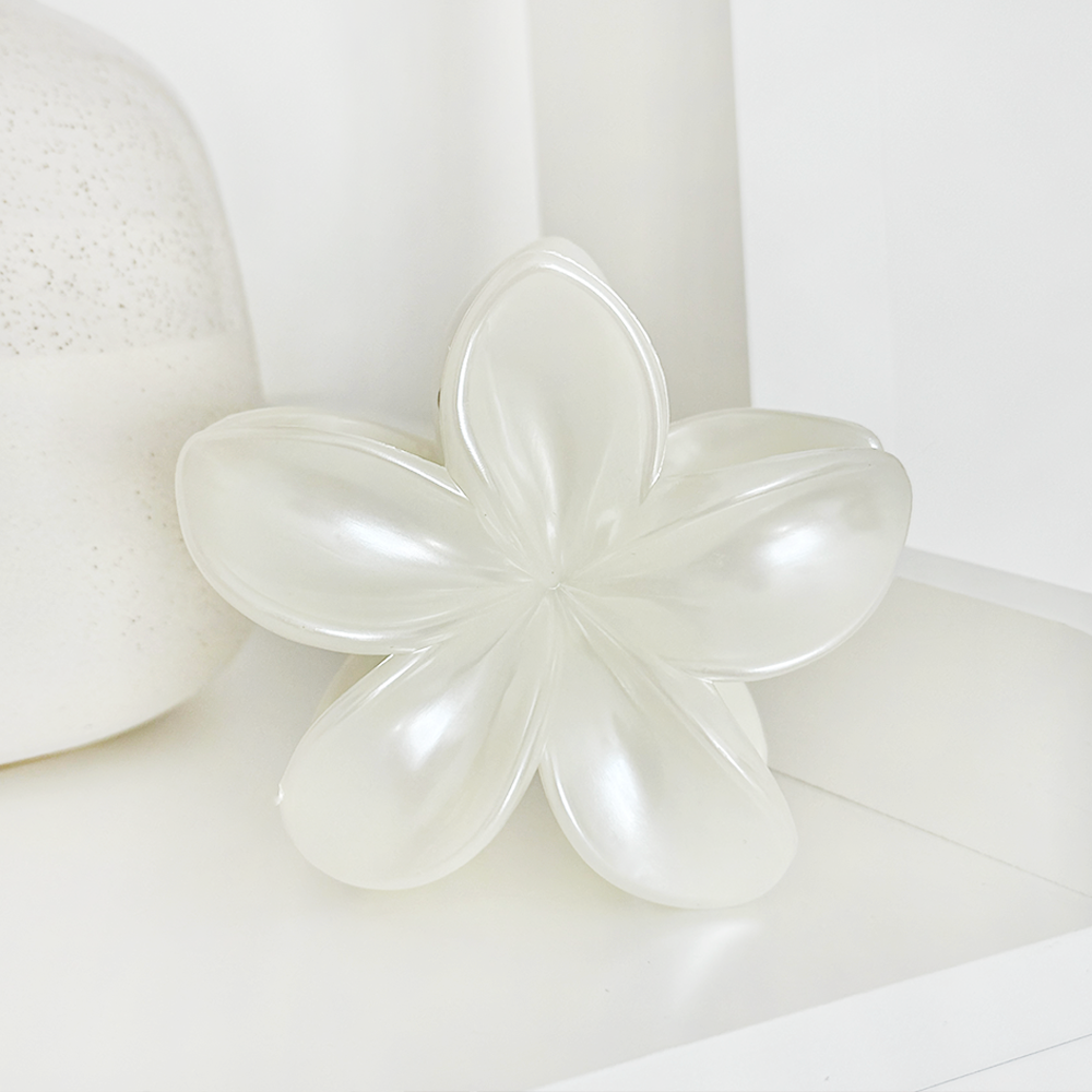 Tropical Flower Claw Clip - Pearl