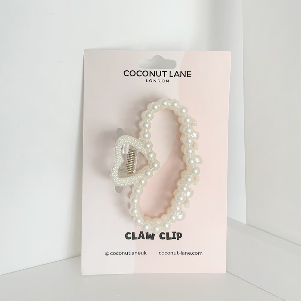 İnci Kalp Pençe Klipsi