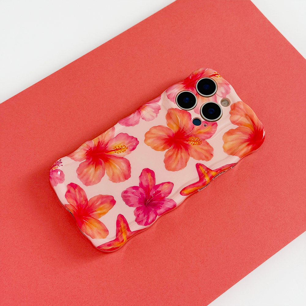Wavy Phone Case - Island Girl Pink Hibiscus