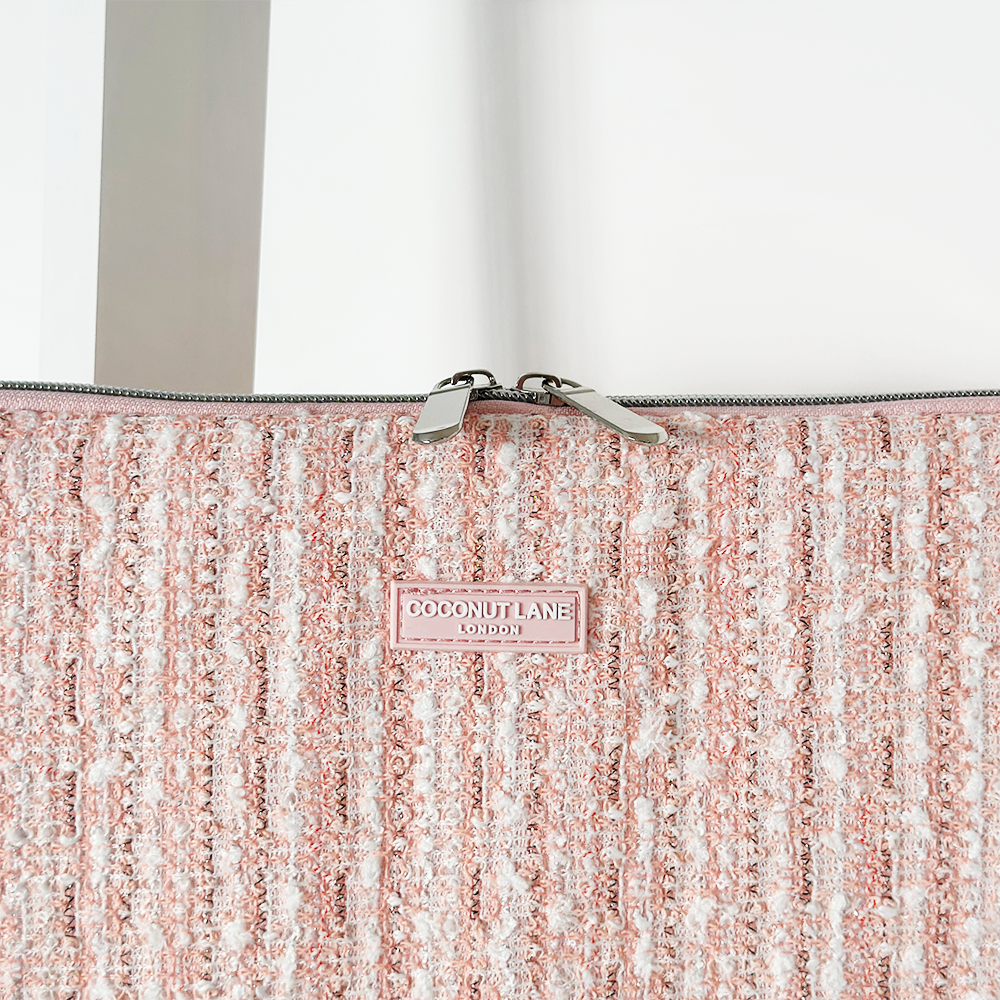Pink Textured Tweed Laptop Sleeve